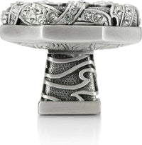 Evening Dress 4 Octagon Knob, Clear Crystal, Matte Silver Finish 10342MS