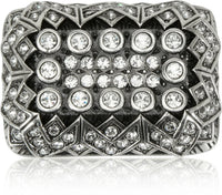 Evening Dress 4 Rectangle Knob, Clear Crystal Burnish Silver Finish 10343BS