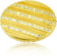 Evening Dress 2 Oval Knob, Clear Crystal Satin Gold Finish 10346SG