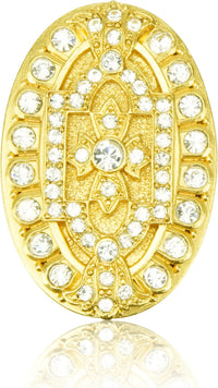 Evening Dress 2 Oval Knob, Clear Crystal Satin Gold Finish 10352SG