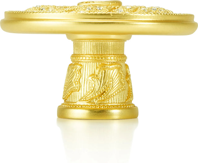 Evening Dress 5 Initial G Knob, Clear Crystal Satin Gold Finish 10354SG/G