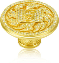 Evening Dress 5 Initial G Knob, Clear Crystal Satin Gold Finish 10354SG/G