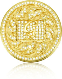 Evening Dress 5 Initial G Knob, Clear Crystal Satin Gold Finish 10354SG/G