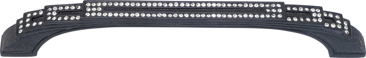 Evening Dress Iii 6'' cc Pull, Decorated With Swarovski® Clear Crystal, Matte Black 10419MB