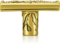 Evening Dress 3 Rectangle Knob, Lt Smoke Topaz, Museum Gold Finish 10547MG