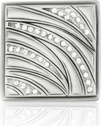Evening Dress 3 Square Knob, Clear Crystal, Matte Silver Finish 10550MS