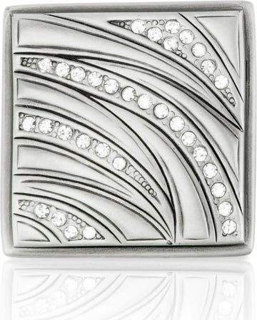 Evening Dress 3 Square Knob, Clear Crystal, Matte Silver Finish 10550MS