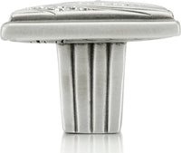 Evening Dress 3 Square Knob, Clear Crystal, Matte Silver Finish 10550MS