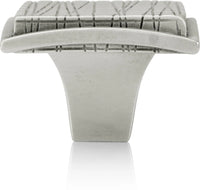 Etched Square Knob Burnish Pewter Finish 10709BP