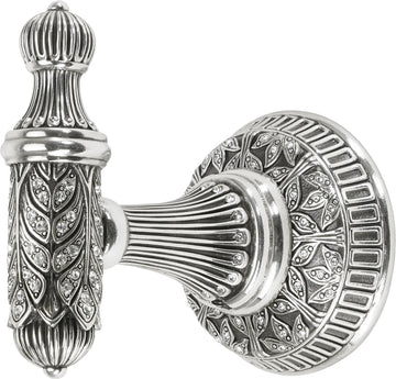 Hampton Crystalized Small Hook, Decorated With Clear Swarovski Crystals, Burnished Silver Finish 2556/16