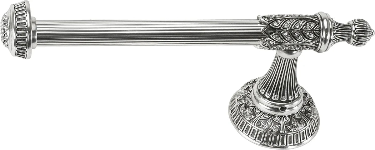 Hampton Crystalized Tissue Bar Left, Decorated With Clear Swarovski Crystals, Burnished Silver Finish 2557/16