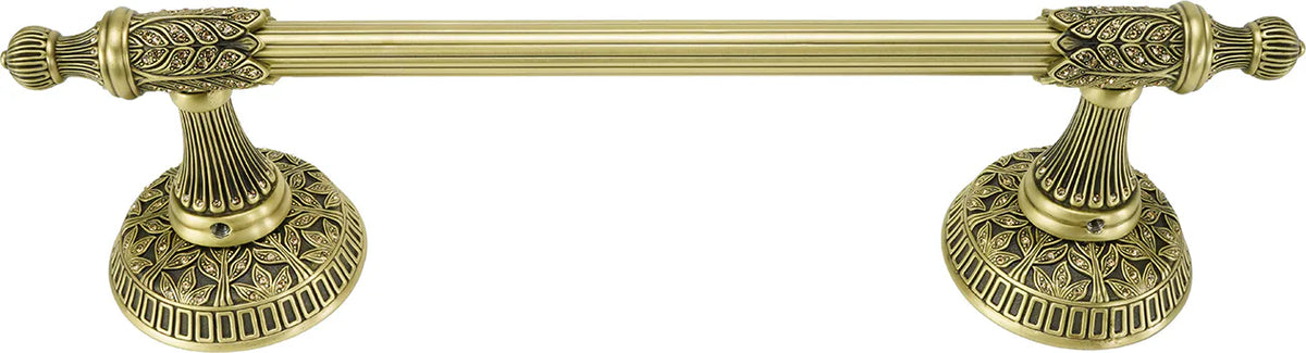 Hampton Crystalized 12'' Hand Towel, Decorated With Light Colorado Topaz Swarovski Crystals, Burnished Brass Finish 2561BB