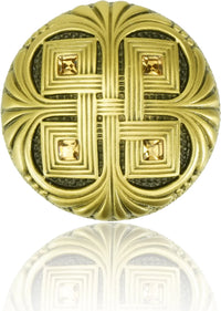 Knob, Lt. Colorado Topaz Crystal Florentine Gold Finish 7145FG