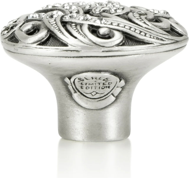 Belmont Knob, Clear Crystal Matte Silver Finish 7149MS
