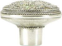 Assorted Knob, Decorated With Swarovski® Peridot Crystal, Burnished Silver 7155/36