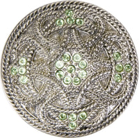 Assorted Knob, Decorated With Swarovski® Peridot Crystal, Burnished Silver 7155/36