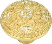 Assorted Knob, Decorated With Swarovski® Clear Crystal, Satin Gold 7155SG