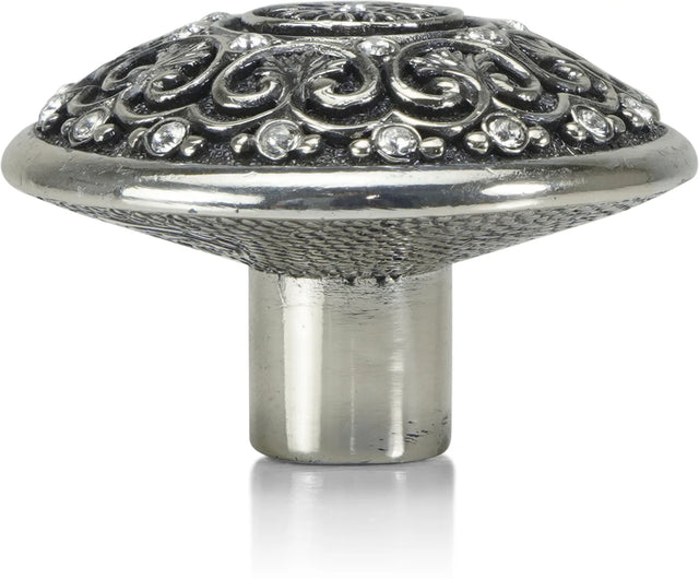 York Knob, Clear Crystal Burnish Silver Finish 7156/16