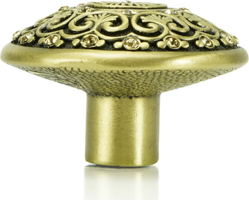 York Knob, Lt. Colorado Topaz Crystal Burnish Brass Finish 7156BB