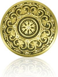 York Knob, Lt. Colorado Topaz Crystal Florentine Gold Finish 7156FG