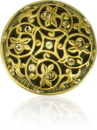 Knob, Lt. Colorado Topaz Crystal Museum Gold Finish 7158/9