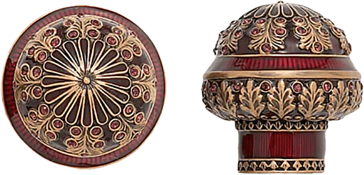 Wellington Knob, Garnet With Burgundy Crystal Museum Gold Finish 7348/2