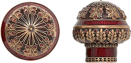 Wellington Knob, Garnet With Burgundy Crystal Museum Gold Finish 7348/2
