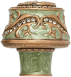 Portland Knob, Evergreen, Decorated With Swarovski® Peridot Crystal, Museum Gold 7349/3