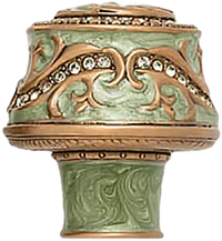 Portland Knob, Evergreen, Decorated With Swarovski® Peridot Crystal, Museum Gold 7349/3