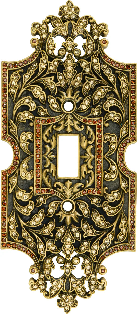 Switch Plates Single Toggle Switch Plate, Lt. Colorado & Smoke Topaz Crystal 7450/9