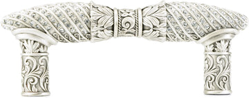 Fontainebleau 3'' cc Pull, Decorated With Swarovski® Clear Crystal, Matte Silver Finish 7671MS