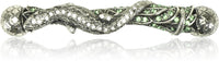 3-1/2'' cc Bali Pull, Erinite Green & Clear Crystal Burnish Silver Finish 7675/36