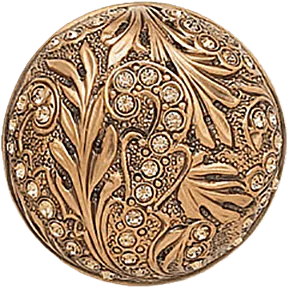 Glendale Court Knob, Lt. Colorado Topaz Crystal Museum Gold Finish 7718/9