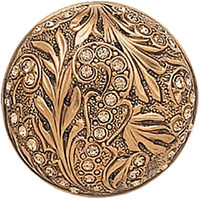 Glendale Court Knob, Lt. Colorado Topaz Crystal Museum Gold Finish 7718/9