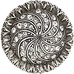 Fontainebleau Knob, Clear Crystal Burnish Silver Finish 7719/16