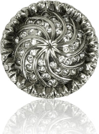 Fontainebleau Knob, Clear Crystal Burnish Silver Finish 7719/16