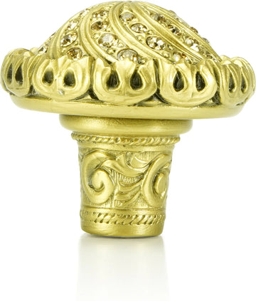 Fontainebleau Knob, Lt. Colorado Topaz Crystal Florentine Gold Finish 7719FG