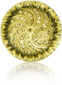 Fontainebleau Knob, Lt. Colorado Topaz Crystal Florentine Gold Finish 7719FG