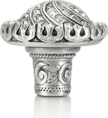 Fontainebleau Knob, Clear Crystal Matte Silver Finish 7719MS