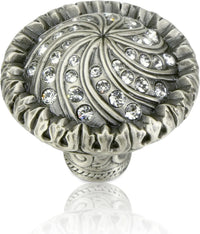 Fontainebleau Knob, Clear Crystal Matte Silver Finish 7719MS
