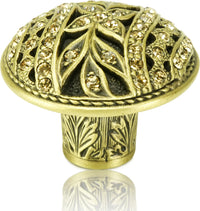 Hampton Knob, Lt. Colorado Topaz Crystal Burnish Brass Finish 7721BB