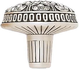 Hampton Knob, Decorated With Swarovski® Clear Crystal, Burnished Silver Finish 7722/16