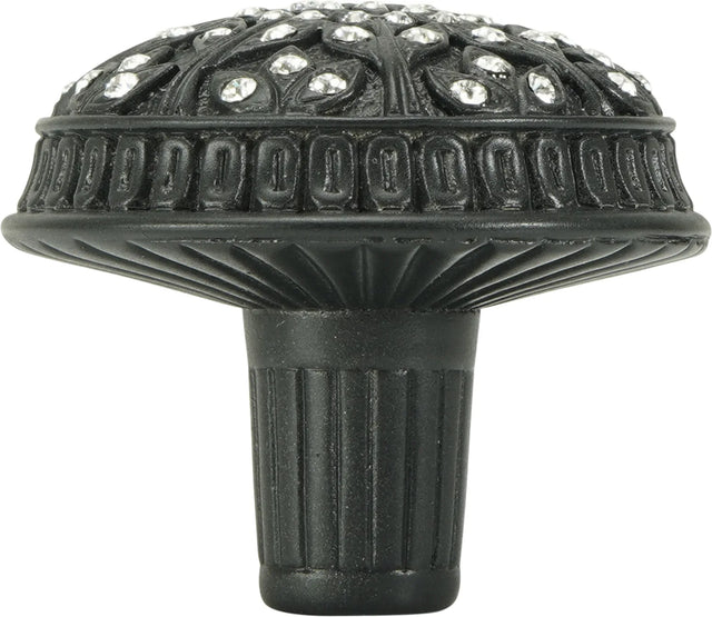 Hampton Crystalized Knob, Decorated With Swarovski® Lt Col Topaz Crystals, Burnish Brass 7722/4