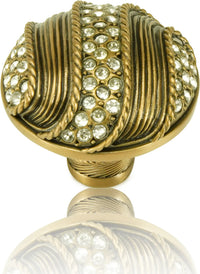 Waldorf Knob, Clear Crystal Museum Gold Finish 7737/1