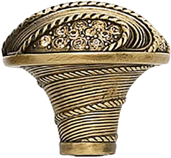 Edgar Berebi Waldorf Knob Decorated With Light Colorado Topaz Swarovski Crystals In Burnished Brass Plate 7737BB