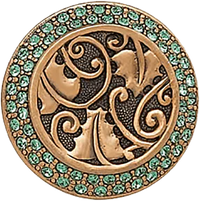 Rookwood Knob, Erinite Green Crystal Museum Gold Finish 7741/3