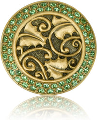 Rookwood Knob, Erinite Green Crystal Museum Gold Finish 7741/3