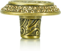 Rookwood Knob, Lt. Colorado Topaz Crystal Burnish Brass Finish 7741BB