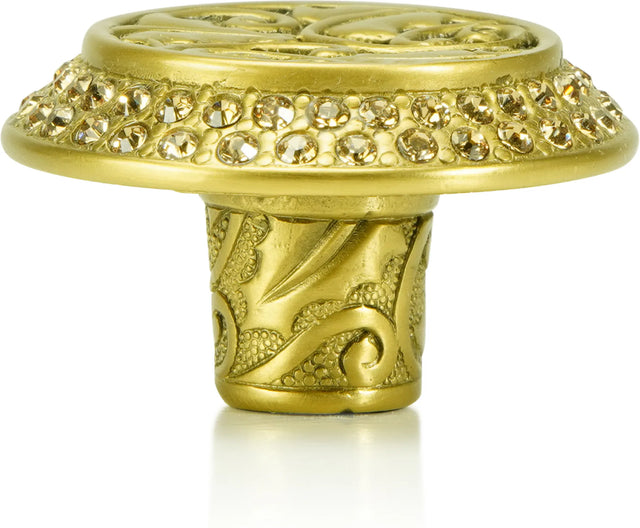 Rookwood Knob, Lt. Colorado Topaz Crystal Florentine Gold Finish 7741FG