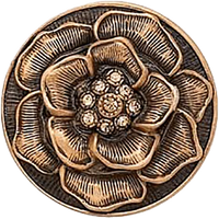 Floral View Knob, Lt. Colorado Crystal Museum Gold Finish 7743/9